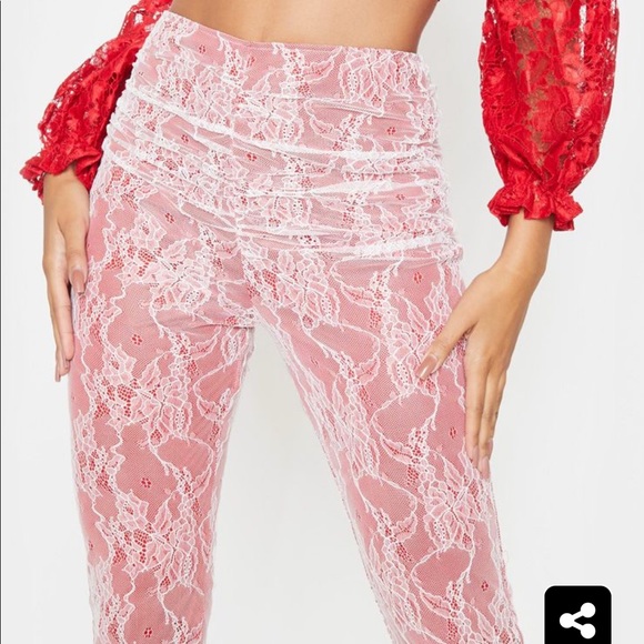 Lace Ruched Flare Pants - Picture 5 of 8